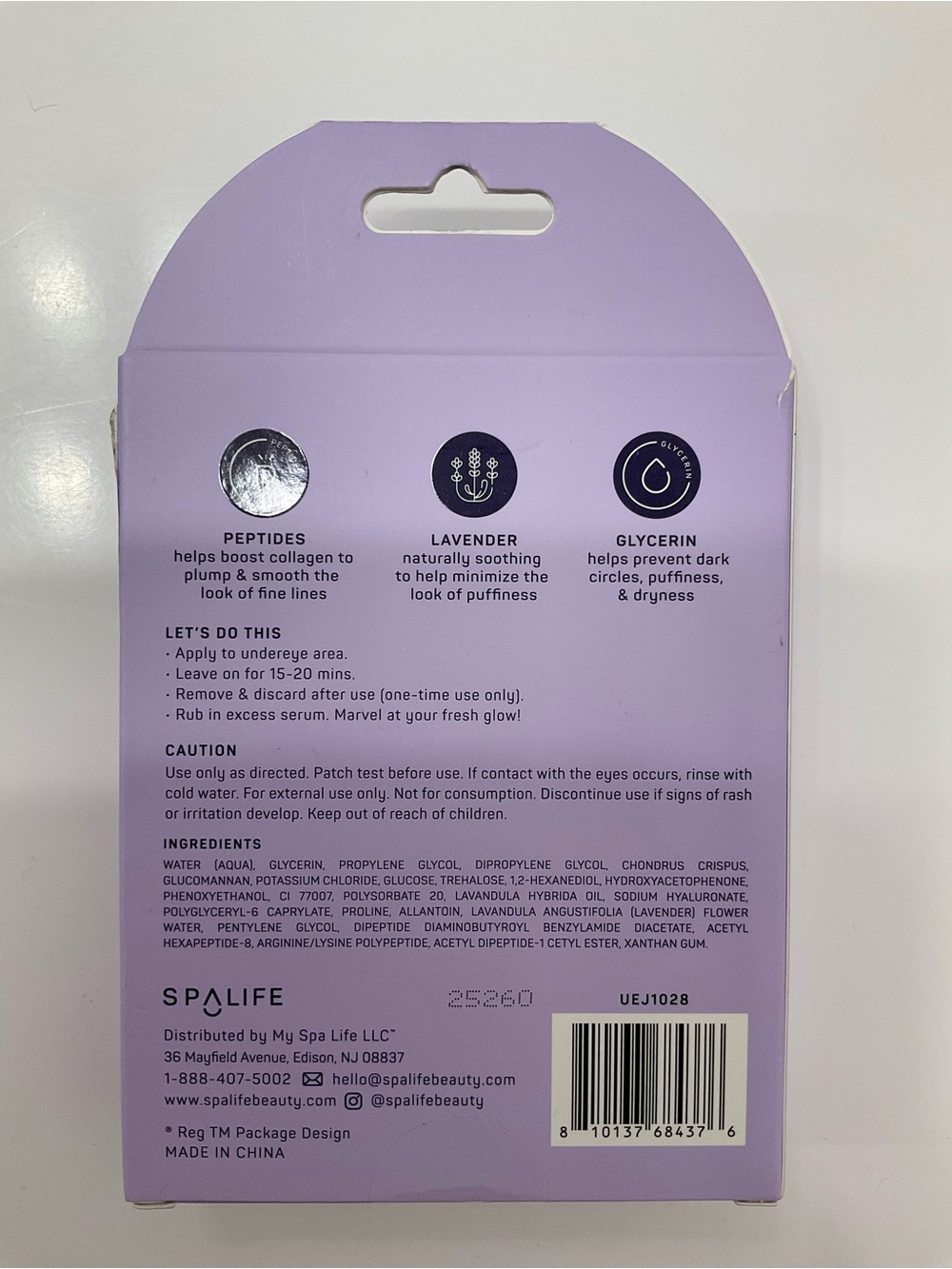 NIP 8 Paris Spalife Lavender Peptide Undereye Patches - Picture 3 of 3